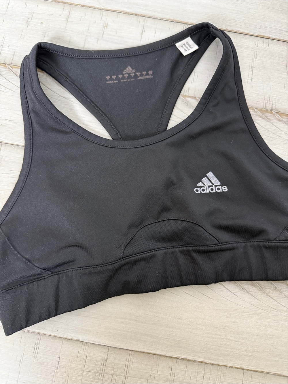 Adidas Techfit Black Racerback Sports Bra Medium Support EUC Size XS/S Gymcore